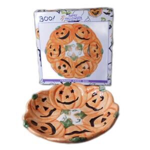 World Bazaars Happy Halloween Ceramic Candy Dish Pumpkins #22036